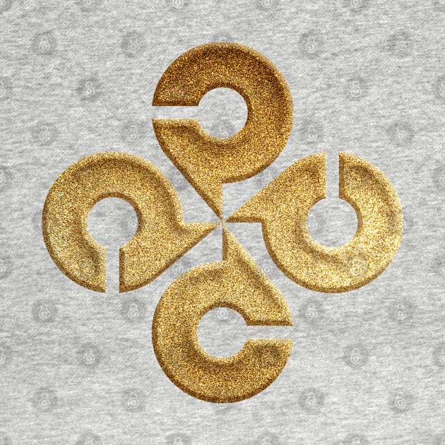 Shimane Prefecture Symbol in Gold Faux by Takeda_Art